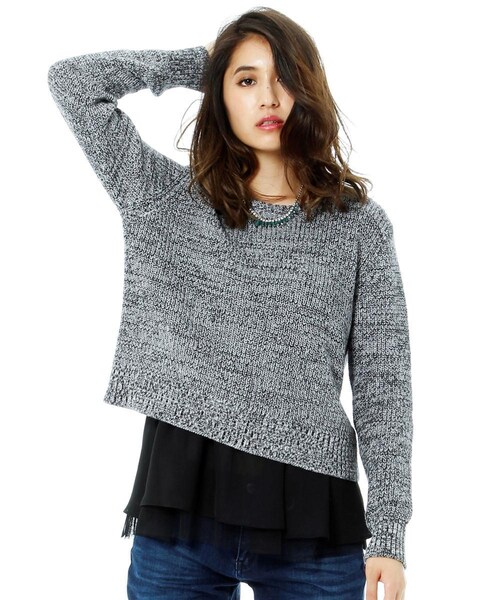 Andemiu（アンデミュウ）の「ペプラムインナーコンビプルオーバー（トップス・レディース・ホワイト/グレー/ブラック/ボルドー/ブルー・F）」の8枚目の写真