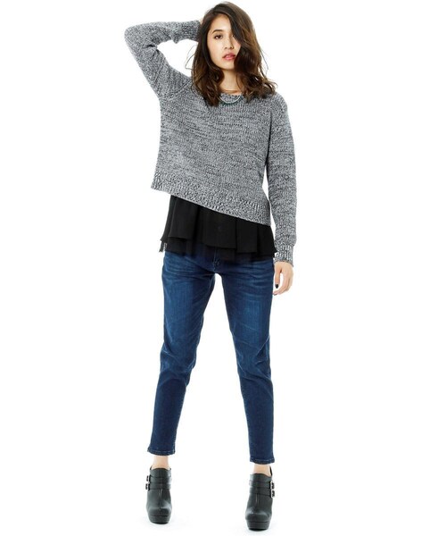 Andemiu（アンデミュウ）の「ペプラムインナーコンビプルオーバー（トップス・レディース・ホワイト/グレー/ブラック/ボルドー/ブルー・F）」の7枚目の写真