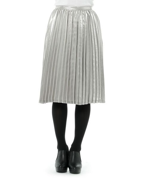 Andemiu（アンデミュウ）の「ミディプリーツスカート（スカート・レディース・シルバー/ブラック/アイボリー/グリーン・F）」の6枚目の写真