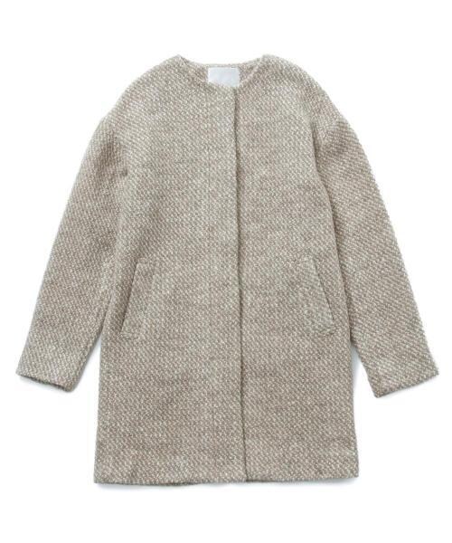 Andemiu（アンデミュウ）の「ノーカラールーズコート（ジャケット/アウター・レディース・グレー/ボルドー/ベージュ・S/M）」の2枚目の写真