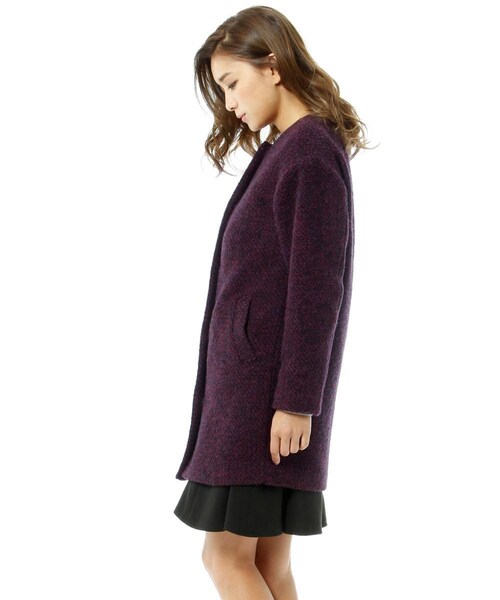 Andemiu（アンデミュウ）の「ノーカラールーズコート（ジャケット/アウター・レディース・グレー/ボルドー/ベージュ・S/M）」の7枚目の写真