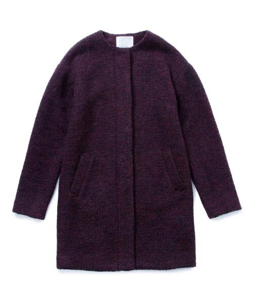 Andemiu（アンデミュウ）の「ノーカラールーズコート（ジャケット/アウター・レディース・グレー/ボルドー/ベージュ・S/M）」の3枚目の写真