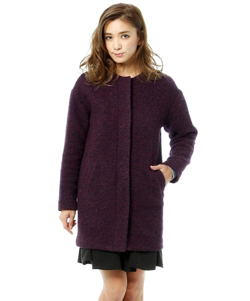 Andemiu（アンデミュウ）の「ノーカラールーズコート（ジャケット/アウター・レディース・グレー/ボルドー/ベージュ・S/M）」の6枚目の写真