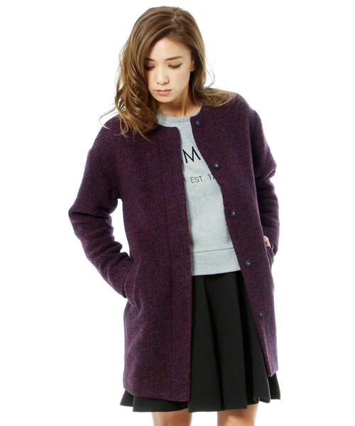 Andemiu（アンデミュウ）の「ノーカラールーズコート（ジャケット/アウター・レディース・グレー/ボルドー/ベージュ・S/M）」の5枚目の写真