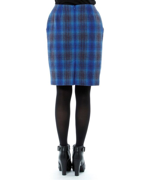 Andemiu（アンデミュウ）の「キモウチェックタイトスカート（スカート・レディース・グレー/ブルー・S/M）」の7枚目の写真