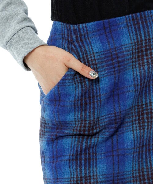 Andemiu（アンデミュウ）の「キモウチェックタイトスカート（スカート・レディース・グレー/ブルー・S/M）」の8枚目の写真