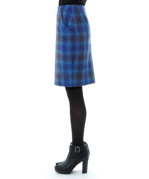 Andemiu（アンデミュウ）の「キモウチェックタイトスカート（スカート・レディース・グレー/ブルー・S/M）」の6枚目の写真