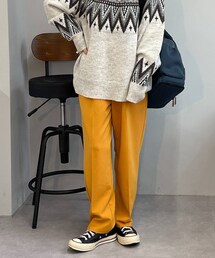un dix cors（アンディコール）の「《予約》【スタイルアップが叶う】カットジョーゼットテーパードパンツ（パンツ）」