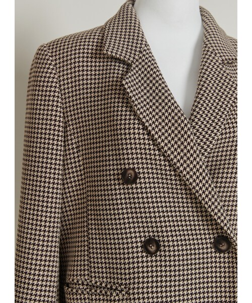 Marjorie（マージョリー）の「奮不顧身愚勇，氣質千鳥格雙排釦西裝外套（ジャケット/アウター・レディース・咖啡・S/M）」の9枚目の写真