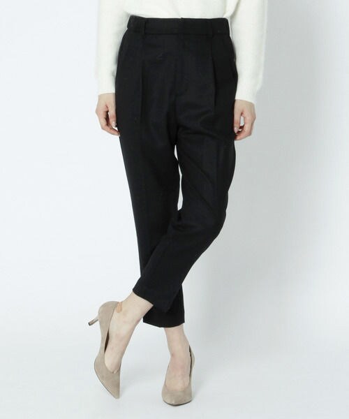 BABYLONE（バビロン）の「サキソニーストレッチWゴムパンツ（パンツ・レディース・アイボリー/ブラック・36/38）」の2枚目の写真