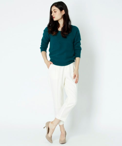 BABYLONE（バビロン）の「サキソニーストレッチWゴムパンツ（パンツ・レディース・アイボリー/ブラック・36/38）」の3枚目の写真