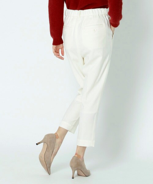 BABYLONE（バビロン）の「サキソニーストレッチWゴムパンツ（パンツ・レディース・アイボリー/ブラック・36/38）」の5枚目の写真