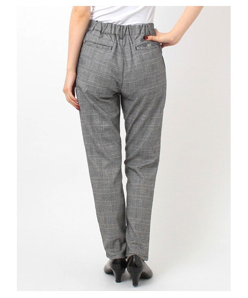 earth music&ecology（アースミュージックアンドエコロジー）の「・チェックテーパードパンツ（パンツ・レディース・ハウンドトゥース/Black Watch Green/グレンチェック・S/M/L）」の3枚目の写真