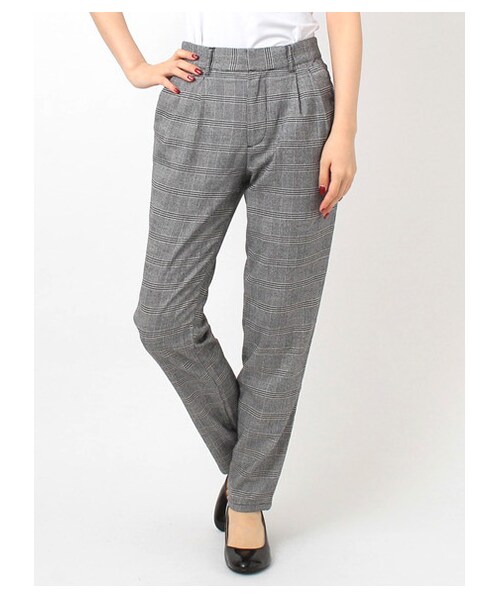 earth music&ecology（アースミュージックアンドエコロジー）の「・チェックテーパードパンツ（パンツ・レディース・ハウンドトゥース/Black Watch Green/グレンチェック・S/M/L）」の9枚目の写真