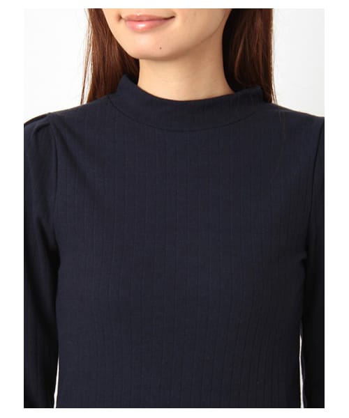 E hyphen world gallery(イーハイフンワールドギャラリー)の「・リブ編みハイネックプルオーバー(カットソー・レディース・オフホワイト/杢グレー/ボルドー/ミント/ネイビー・F)」の9枚目の写真