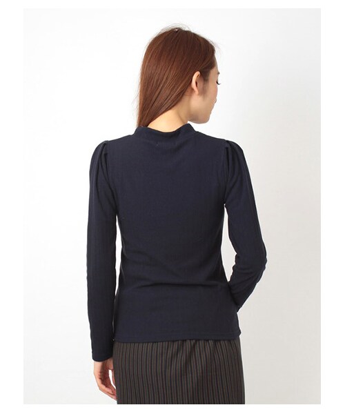 E hyphen world gallery(イーハイフンワールドギャラリー)の「・リブ編みハイネックプルオーバー(カットソー・レディース・オフホワイト/杢グレー/ボルドー/ミント/ネイビー・F)」の8枚目の写真