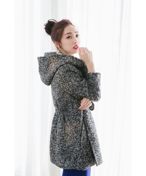 ORENDA（オレンダ）の「連帽混色毛呢口袋外套（ジャケット/アウター・レディース・淺灰/黑・F）」の12枚目の写真