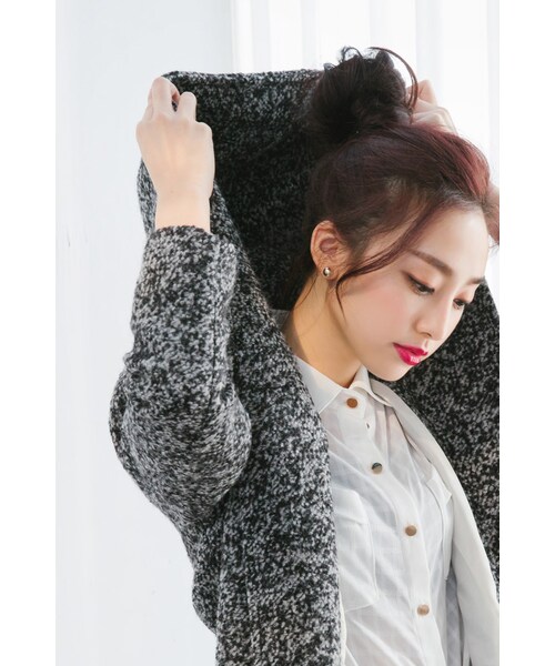 ORENDA（オレンダ）の「連帽混色毛呢口袋外套（ジャケット/アウター・レディース・淺灰/黑・F）」の11枚目の写真