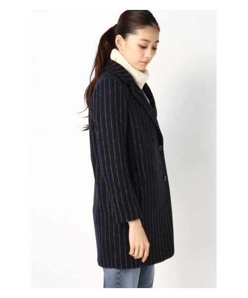 Spick & Span(スピックアンドスパン)の「Wピンストダブルクロス チェスター(その他コート・レディース・ブラック/ネイビー・36/38)」の4枚目の写真