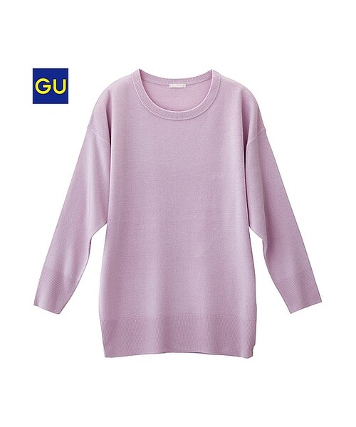 GU（ジーユー）の「（GU）ボリュームニットチュニック（長袖）（WOMEN ⁄ チュニック・レディース・BLACK/OFF WHITE/GREEN/PURPLE/LIGHT GRAY・S/L/M/XL/XXL/XS）」の5枚目の写真