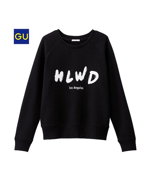 GU（ジーユー）の「（GU）グラフィックスウェット（長袖）Ａ（WOMEN ⁄ スウェット・レディース・OFF WHITE/BLACK・S/L/M/XL）」の2枚目の写真