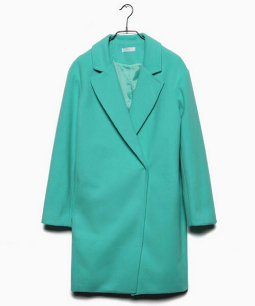 DHOLIC（ディーホリック）の「パステルカラーロングコート（チェスターコート・レディース・グレー/ネイビー/ピンク/ブラック/ミント・one）」の3枚目の写真