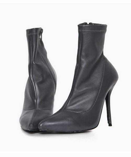 DHOLIC（ディーホリック）の「レザー調切替アンクルスリムブーツ（ブーツ・レディース・ブラック/グレー/ワイン・225/230/235/240/245/250）」の2枚目の写真