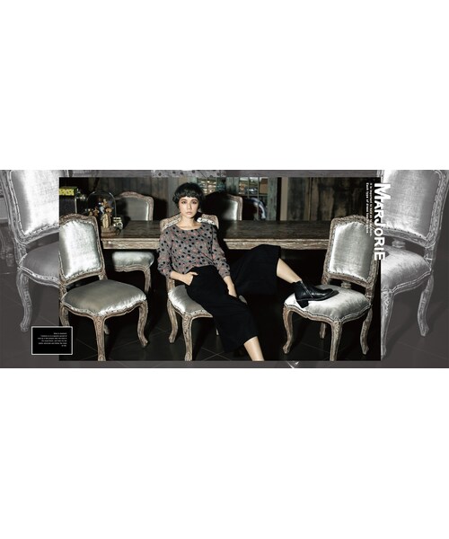 Marjorie（マージョリー）の「俐落OL寬版長褲（パンツ・レディース・灰/黑・S/M）」の2枚目の写真