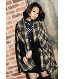Marjorie | 經典格紋披肩外套(ジャケット/アウター)