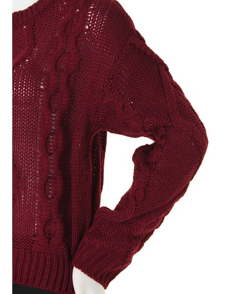 EVRIS（エヴリス）の「ケーブルニットP/O（トップス・レディース・ホワイト/ブラック/ボルドー・F）」の10枚目の写真