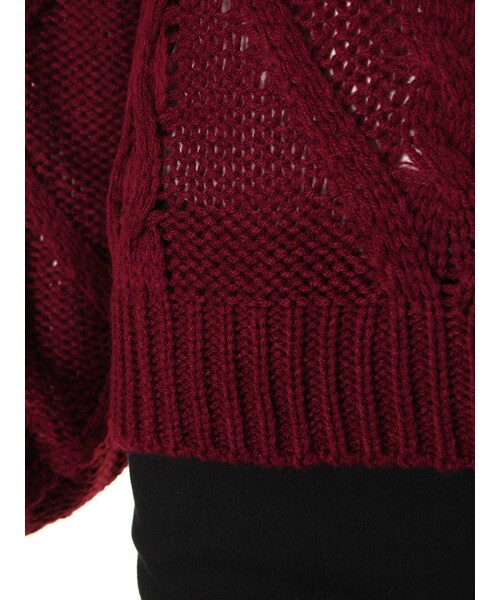 EVRIS（エヴリス）の「ケーブルニットP/O（トップス・レディース・ホワイト/ブラック/ボルドー・F）」の11枚目の写真
