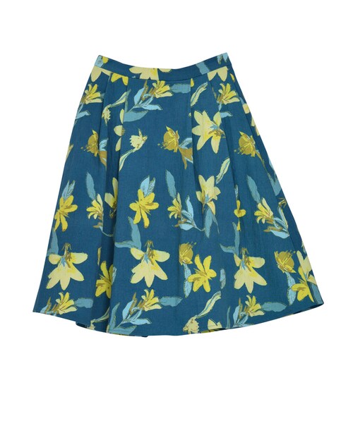 MURUA（ムルーア）の「【FEMININE】placidフラワーフレアSK（スカート・レディース・グレー/グリーン・1/2）」の2枚目の写真