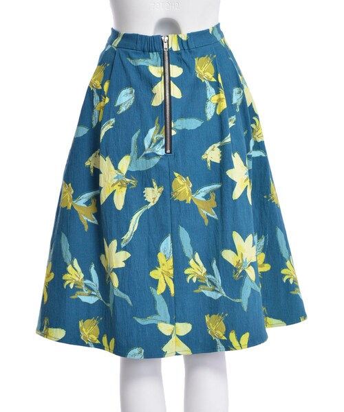 MURUA（ムルーア）の「【FEMININE】placidフラワーフレアSK（スカート・レディース・グレー/グリーン・1/2）」の6枚目の写真