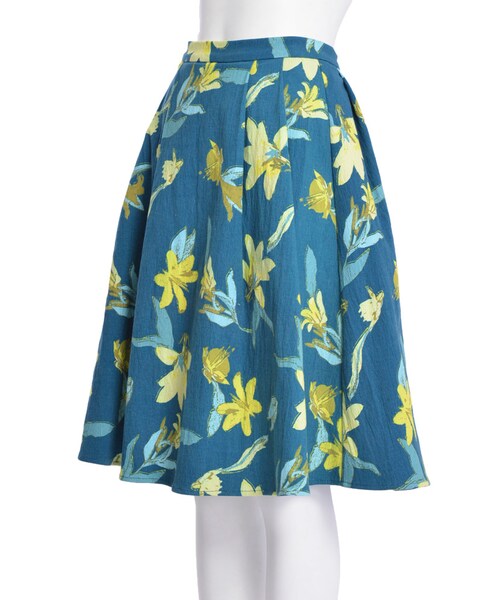 MURUA（ムルーア）の「【FEMININE】placidフラワーフレアSK（スカート・レディース・グレー/グリーン・1/2）」の5枚目の写真