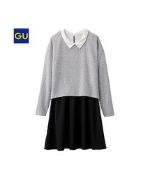 GU | （GU）フレアツインワンピース（長袖）(ワンピース/ドレス)