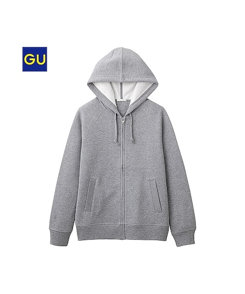 GU(ジーユー)の「(GU)裏フリースフルジップパーカ(長袖)A(WOMEN ⁄ パーカ・カーディガン・レディース・YELLOW/OFF WHITE/GRAY/BLACK/NAVY/PINK・XL/S/M/L)」の4枚目の写真