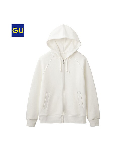 GU(ジーユー)の「(GU)裏フリースフルジップパーカ(長袖)A(WOMEN ⁄ パーカ・カーディガン・レディース・YELLOW/OFF WHITE/GRAY/BLACK/NAVY/PINK・XL/S/M/L)」の2枚目の写真