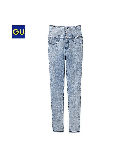 GU（ジーユー）の「（GU）ハイウエストスキニージーンズＡ（WOMEN ⁄ ジーンズ・レディース・NAVY/BLUE・S/L/XL/M）」の2枚目の写真