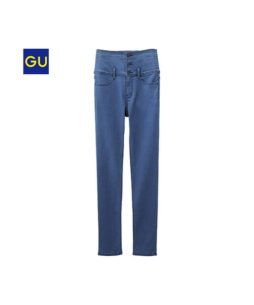 GU（ジーユー）の「（GU）ハイウエストスキニージーンズＡ（WOMEN ⁄ ジーンズ・レディース・NAVY/BLUE・S/L/XL/M）」の3枚目の写真