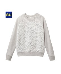 GU | （GU）レースコンビスウェット（長袖）(トップス)