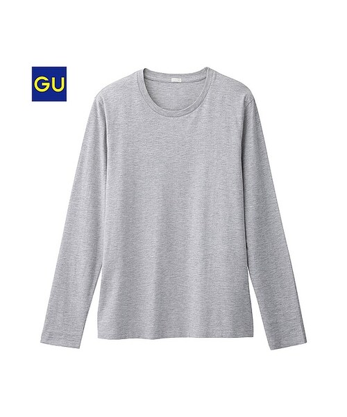 GU（ジーユー）の「（GU）クルーネックＴ（長袖）Ａ（MEN ⁄ カットソー・メンズ・RED/GRAY/BLUE/WHITE/NAVY/BLACK/DARK GRAY/OLIVE・L/M/S/XL）」の4枚目の写真