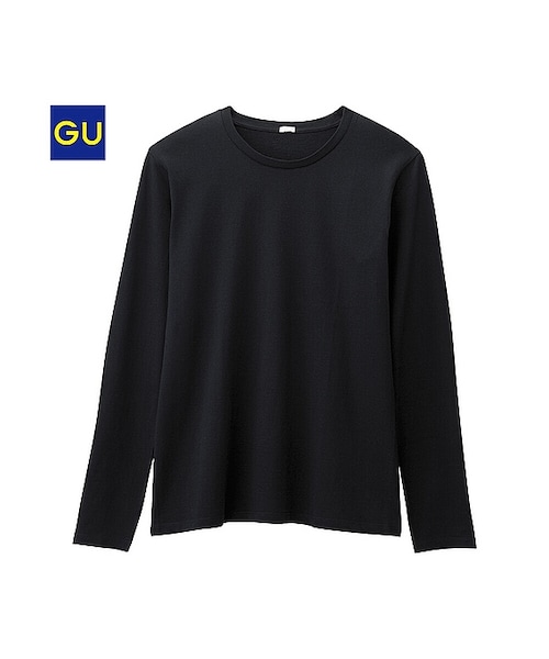 GU（ジーユー）の「（GU）クルーネックＴ（長袖）Ａ（MEN ⁄ カットソー・メンズ・RED/GRAY/BLUE/WHITE/NAVY/BLACK/DARK GRAY/OLIVE・L/M/S/XL）」の3枚目の写真