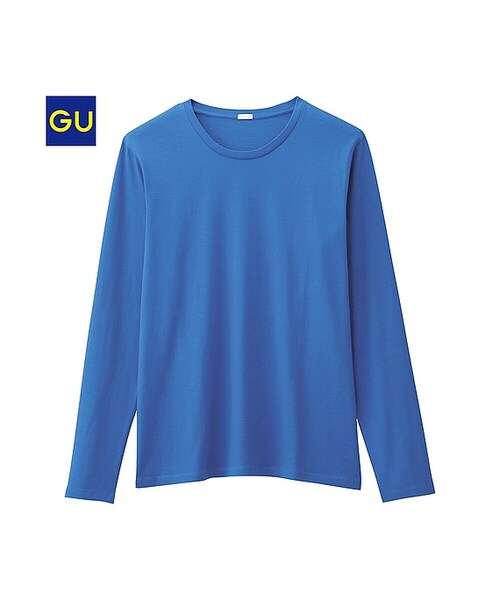 GU（ジーユー）の「（GU）クルーネックＴ（長袖）Ａ（MEN ⁄ カットソー・メンズ・RED/GRAY/BLUE/WHITE/NAVY/BLACK/DARK GRAY/OLIVE・L/M/S/XL）」の7枚目の写真
