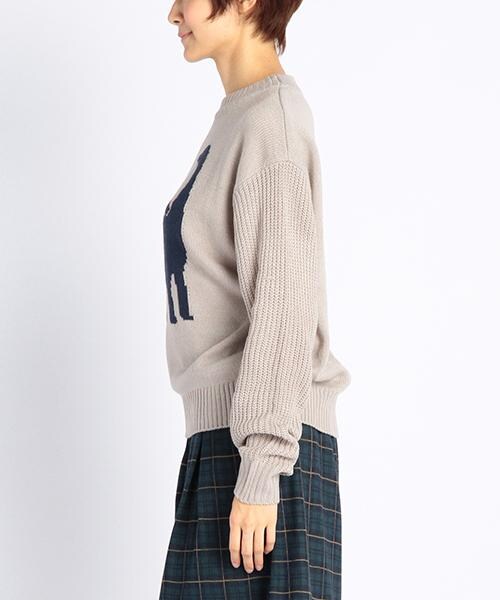 DOUBLE NAME（ダブルネーム）の「恐竜柄プルオーバーニット（トップス・レディース・ネイビー/グリーン/グレー・FREE）」の4枚目の写真