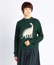 DOUBLE NAME | 恐竜柄プルオーバーニット(トップス)