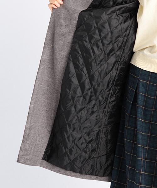 DOUBLE NAME(ダブルネーム)の「ロング丈チェスターコート(ジャケット/アウター・レディース・ブラック/グリーン/チャコールグレー/キナリ/杢グレー・FREE)」の10枚目の写真