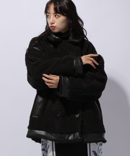 HARE(ハレ)の「リバーシブルフェイクレザーボアジャケット(ジャケット/アウター・レディース・ホワイト05/ブラック09・FREE)」の20枚目の写真