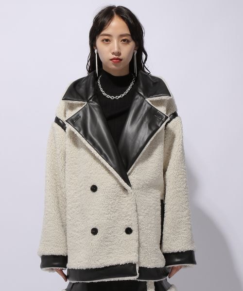 HARE（ハレ）の「リバーシブルフェイクレザーボアジャケット