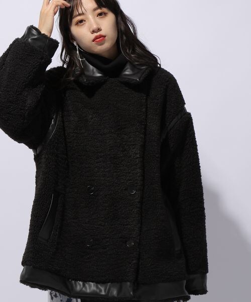 HARE(ハレ)の「リバーシブルフェイクレザーボアジャケット(ジャケット/アウター・レディース・ホワイト05/ブラック09・FREE)」の21枚目の写真