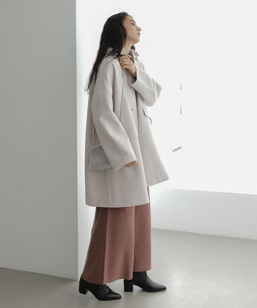 LAKOLE（ラコレ）の「ウーリーテックボタンフロントAラインコート